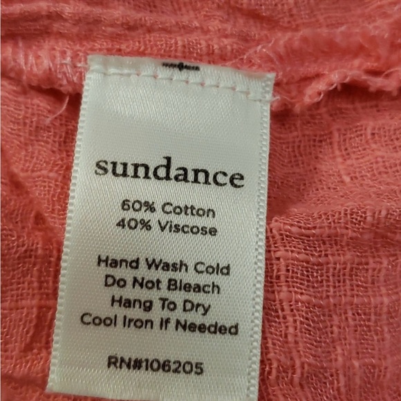 Sundance Coral Deep V Pullover Relaxed Fit Blouse Sz L - Picture 5 of 7